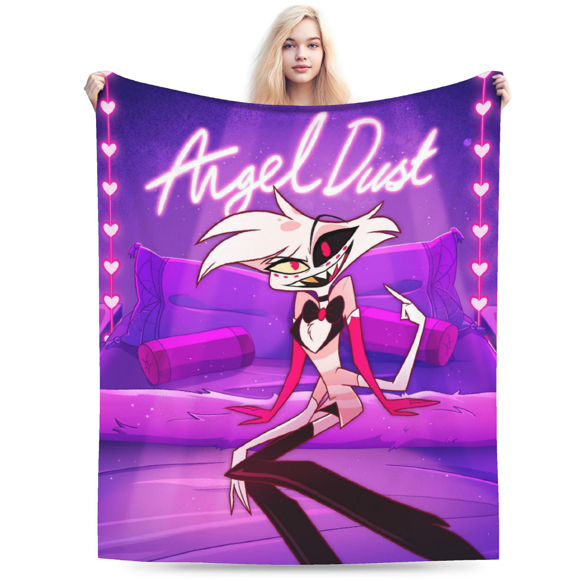 Christmas Throw Blanket - 카툰 헤즈빈 호텔 엔젤 더스트 블랭킷