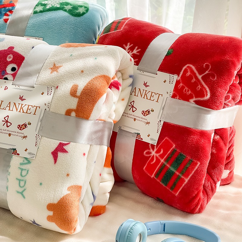 Christmas Throw Blanket - 70x100cm 크리스마스 두꺼운 플란넬 담요 크리스마스