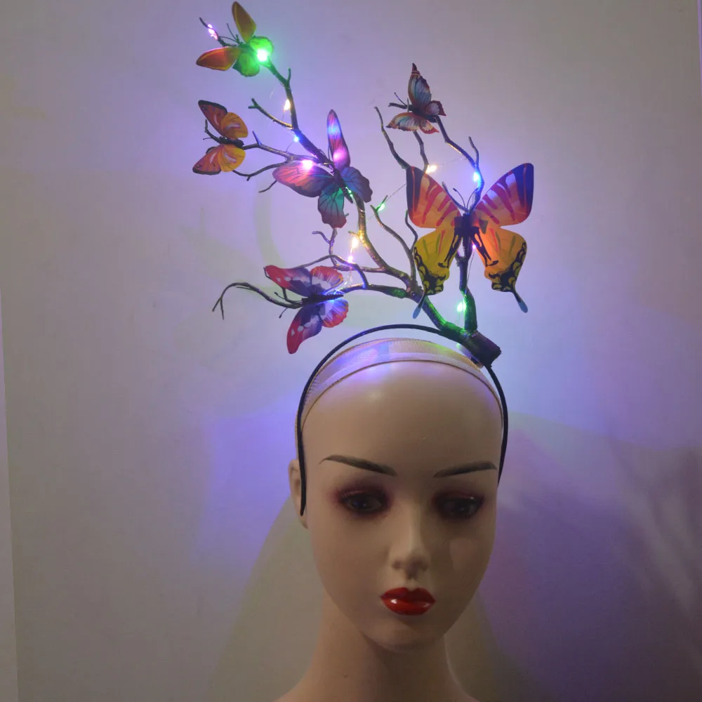 Reindeer Antlers Headband - 꽃무늬 루돌프 뿔 머리띠, 불빛이 나는