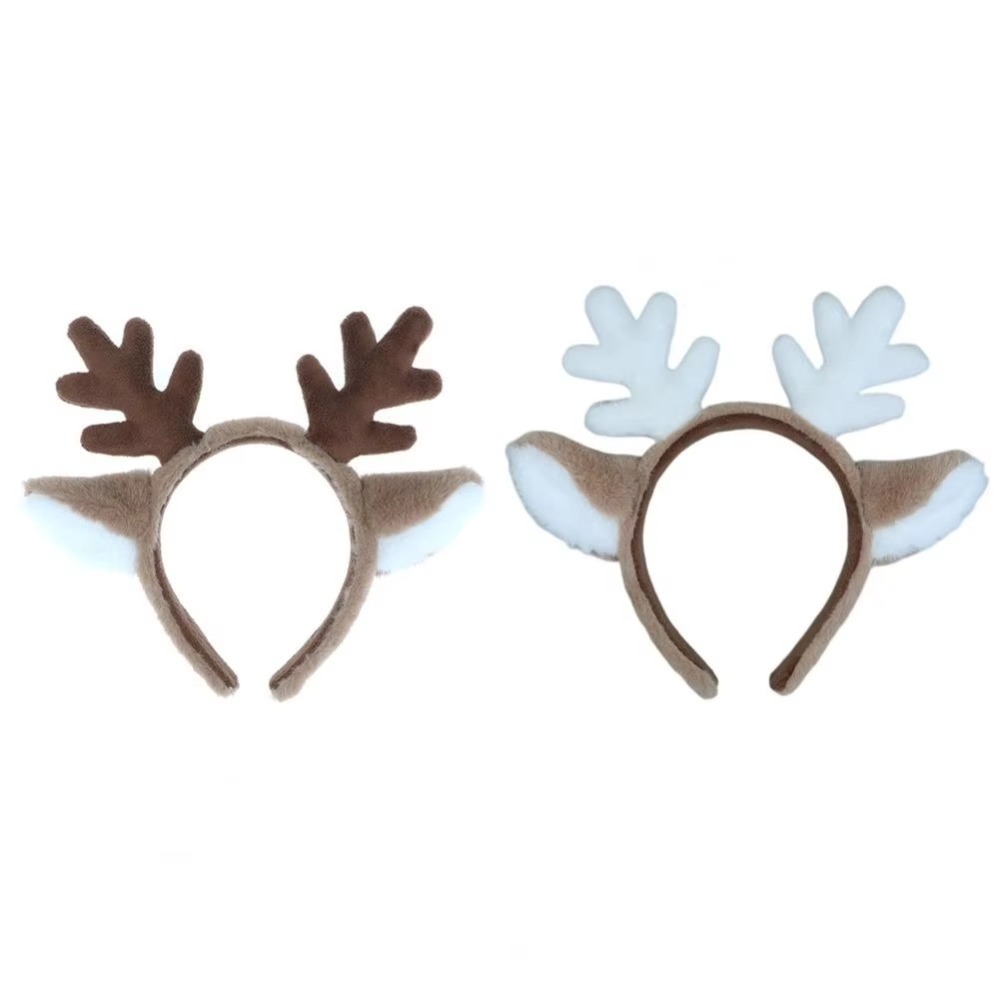 Reindeer Antlers Headband - 부드러운 크리스마스 머리띠 푹신한 코스프레 소품