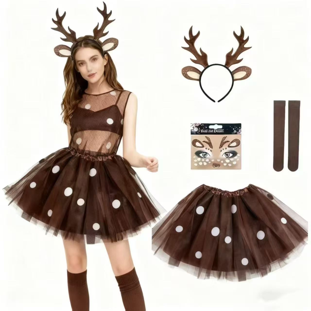 Reindeer Antlers Headband - 순록 의상 세트 뿔 머리띠와 꼬리