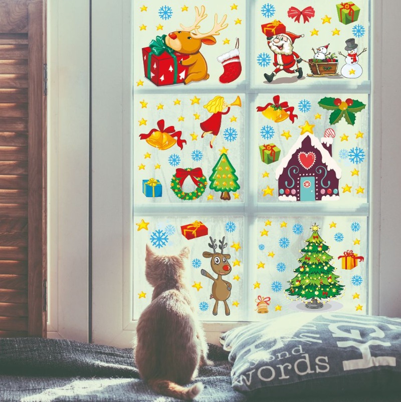 Snowflake Window Decal - 4개입 PVC 크리스마스 눈송이 창문 스티커