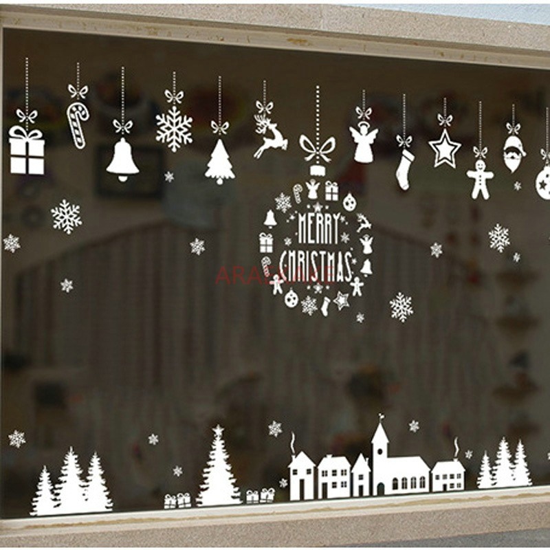 Snowflake Window Decal - 1PCS 크리스마스 마을 유리창 흰색 벽