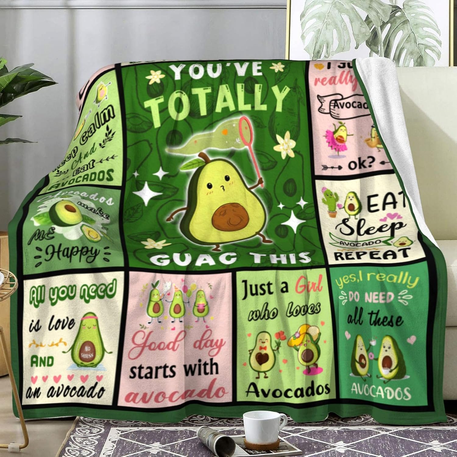 아보카도 담요 만화 아보카도 던지기 담요 소녀를위한 재 - Christmas Throw Blanket 리뷰 및 가격