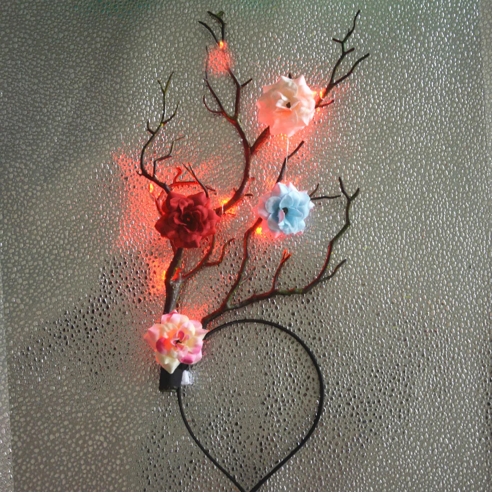 꽃무늬 루돌프 뿔 머리띠, 불빛이 나는 동물 사슴 머리 - Reindeer Antlers Headband 리뷰 및 가격