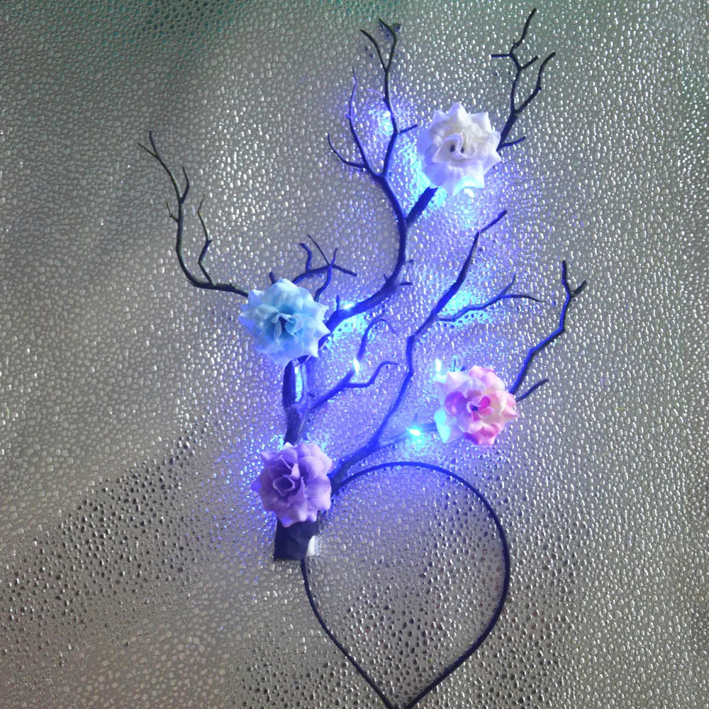 꽃무늬 루돌프 뿔 머리띠, 불빛이 나는 동물 사슴 머리 - Reindeer Antlers Headband 리뷰 및 가격