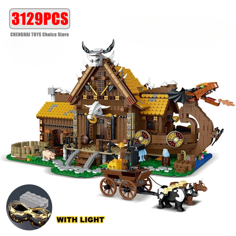 3129PCS 바이킹 하우스 벽돌 장난감 세트 라이트  - Lego Set Technic 리뷰 및 가격