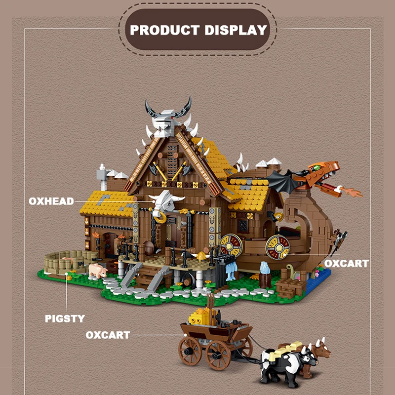 3129PCS 바이킹 하우스 벽돌 장난감 세트 라이트  - Lego Set Technic 리뷰 및 가격