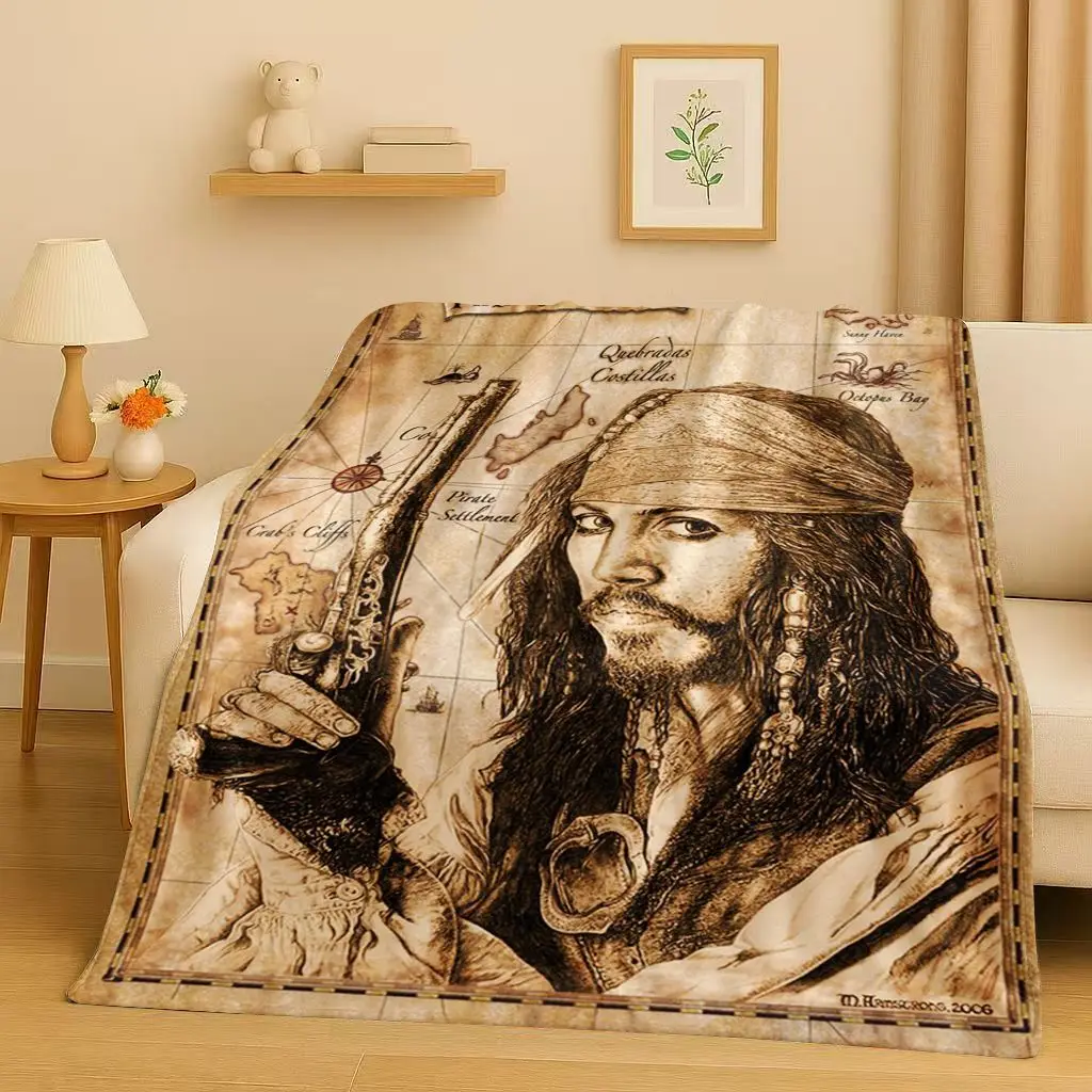 3D 캐리비안의 해적 잭 스패로우 조니 뎁 크리스마스  - Christmas Throw Blanket 리뷰 및 가격